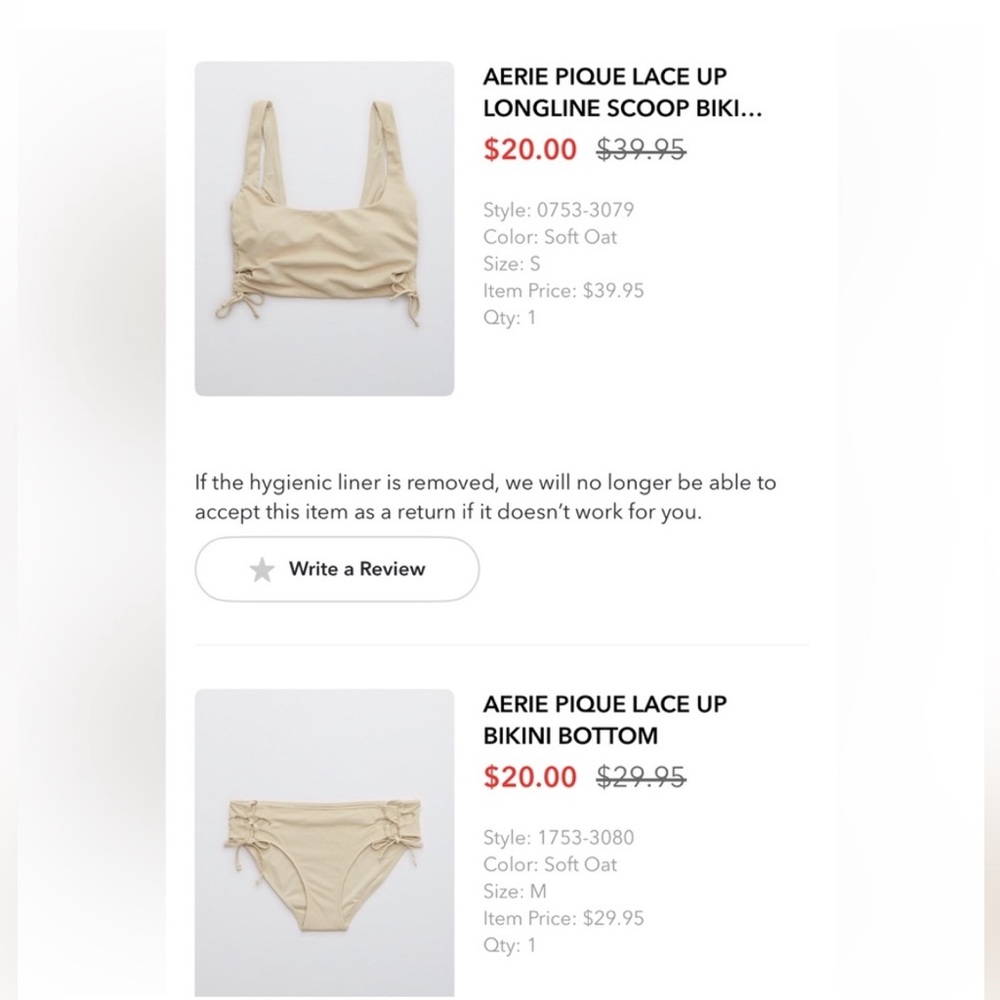 Aerie longline bikini set